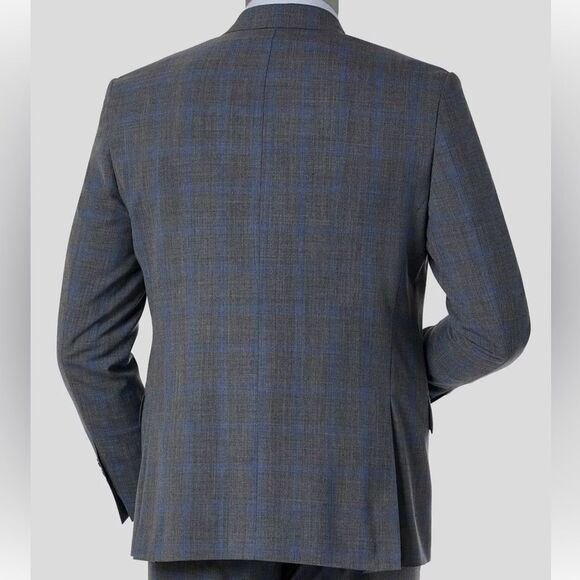 Lauren Ralph Lauren Gray Blue Plaid Classic-Fit Blazer, UltraFlex, NWT, Size 44S - Picture 2 of 8